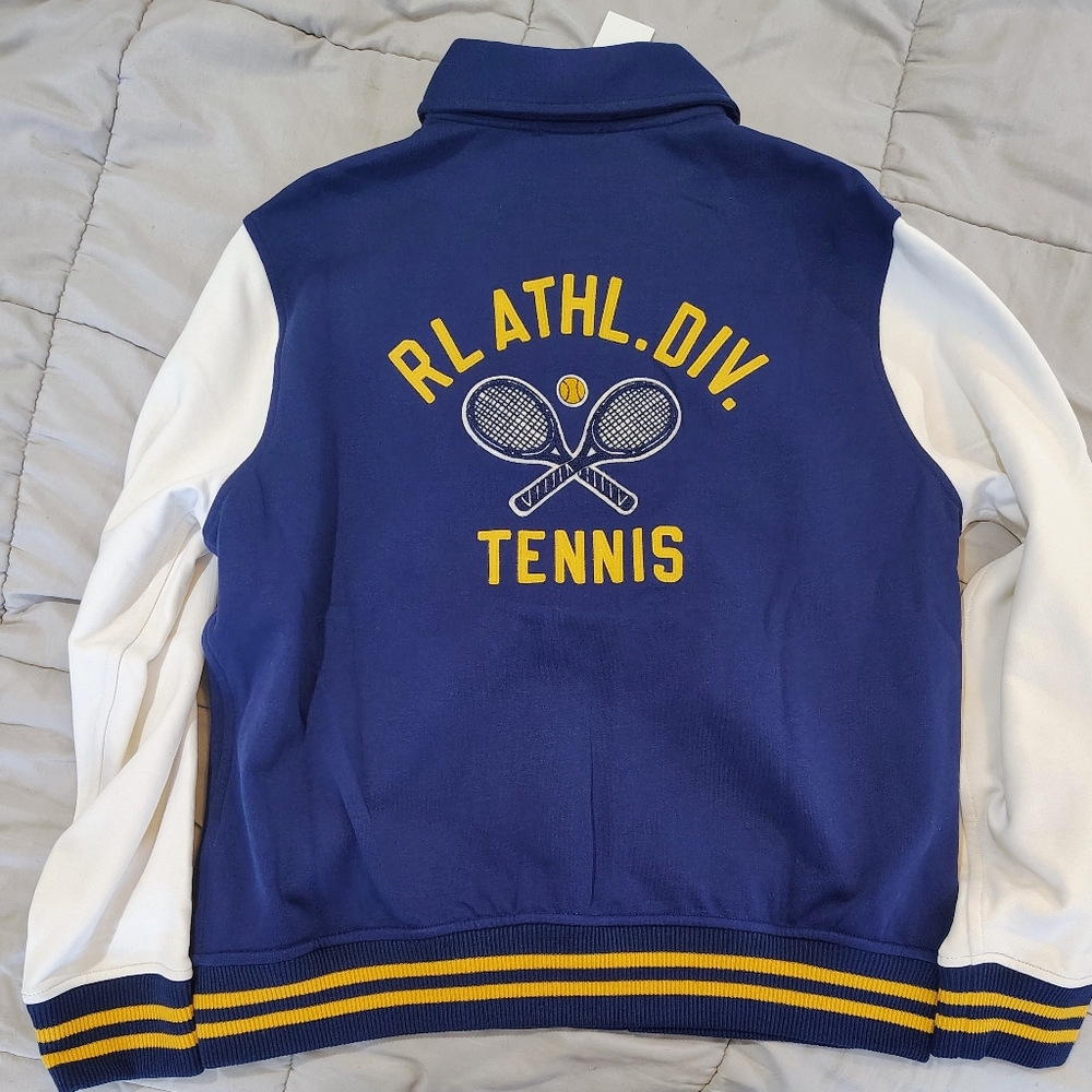 Polo by Ralph Lauren Men’s Blue & White Varsity Jacket Size Large NWT - Picture 2 of 7